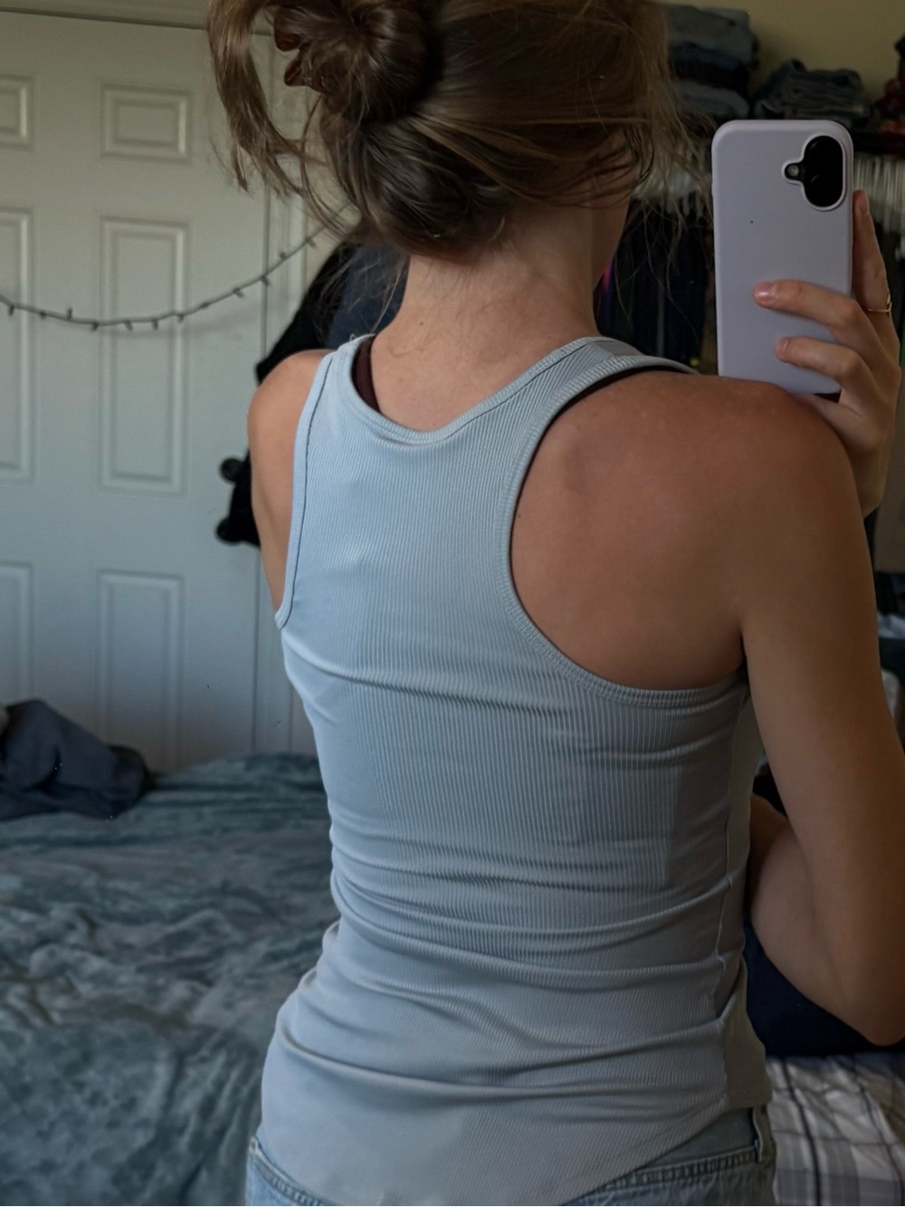 Under Armour Light Blue Ribbed Racerback Tank - Picture 2 of 3